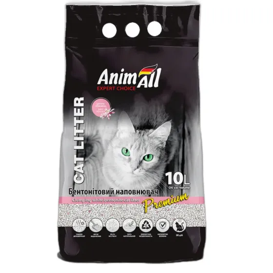 Наповнювач бентонітовий AnimAll з ароматом дитячої пудри 10 л