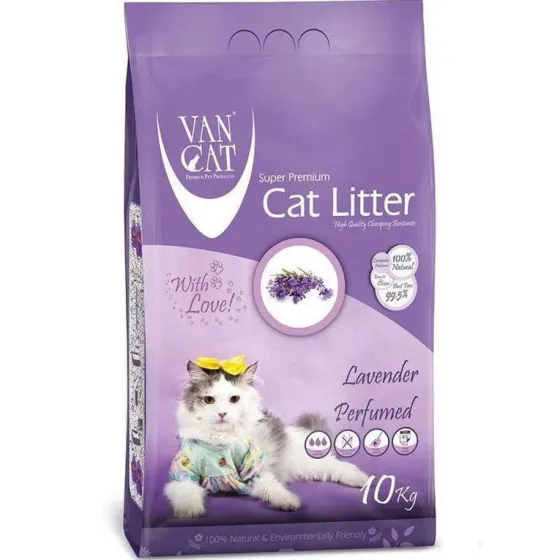 Наповнювач бентонітовий VanCat Lavender з ароматом лаванди 10 кг