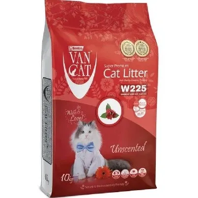 Бентонитовый наполнитель VanCat Unscented без аромата 10 кг