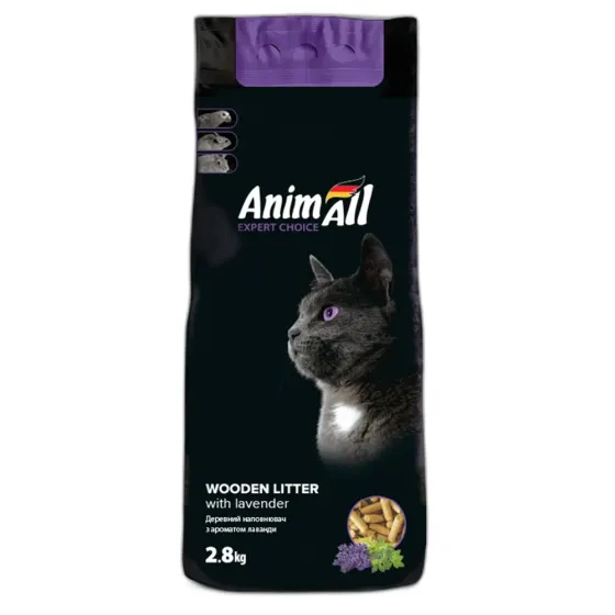 Наполнитель древесный AnimAll с ароматом лаванды 2,8 кг