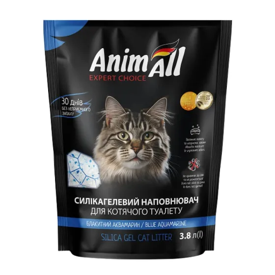 Наповнювач силікагелевий AnimAll "Блакитний аквамарин" 3,8 л