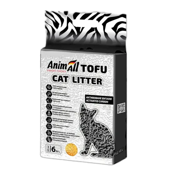 Наполнитель соевый AnimAll Tofu с активированным углем 6 л
