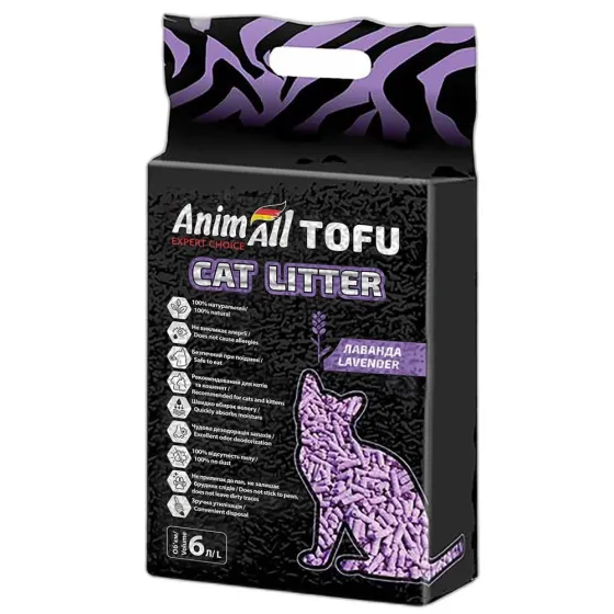 Наповнювач соєвий AnimAll Tofu з ароматом лаванди 6 л