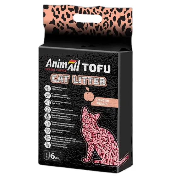 Наполнитель соевый AnimAll Tofu с ароматом персика 6 л