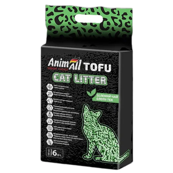 Наповнювач соєвий AnimAll Tofu з ароматом зеленого чаю 6 л