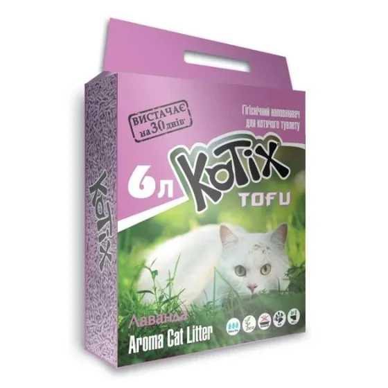 Наповнювач соєвий Kotix Tofu Lavender з ароматом лаванди 6 л
