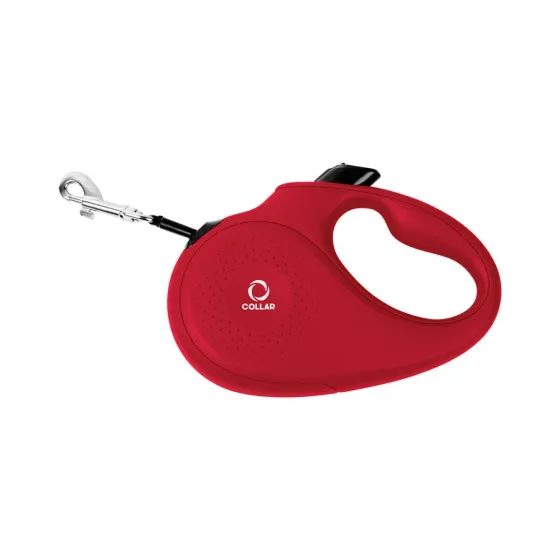 Поводок-рулетка CoLLaR L для собак весом до 50 кг, лента 5 м, красный