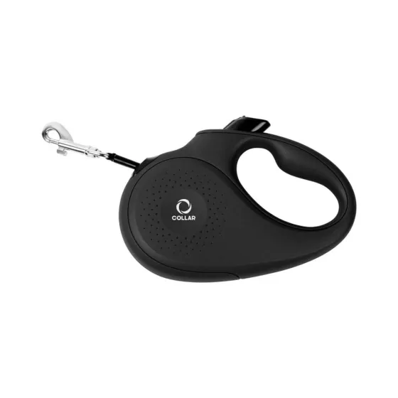 Поводок-рулетка CoLLaR L для собак весом до 50 кг, лента 5 м, черная