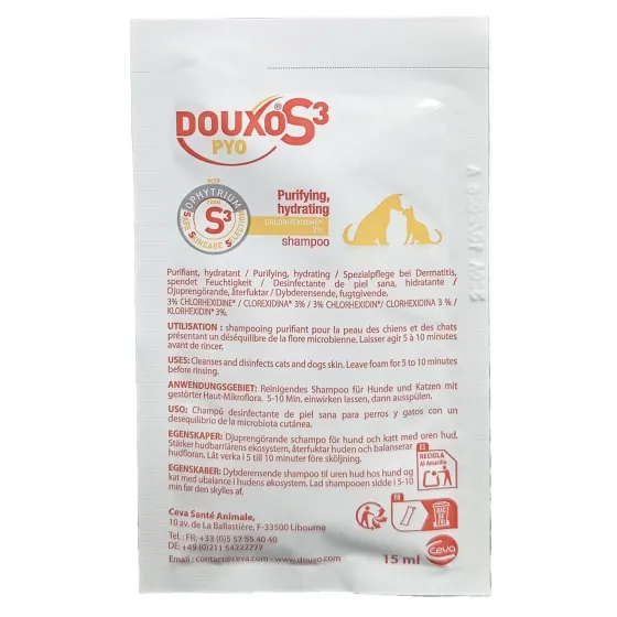 Шампунь Douxo S3 Pyo антибактеріальний для очищення шкіри у собак і котів 15 мл