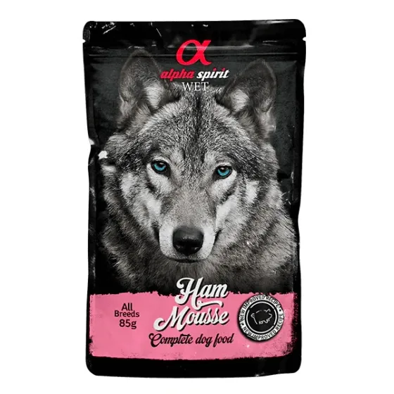 Вологий корм для дорослих собак Alpha Spirit Ham Mousse Мус із шинкою 85 г