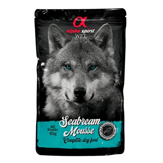 Вологий корм для дорослих собак Alpha Spirit Sea Bream Mousse Мус із дорадо 85 г