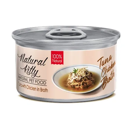 Вологий корм для котів Natural Kitty Broth Series Tuna with Chiken тунець та курка в бульйоні 80 г
