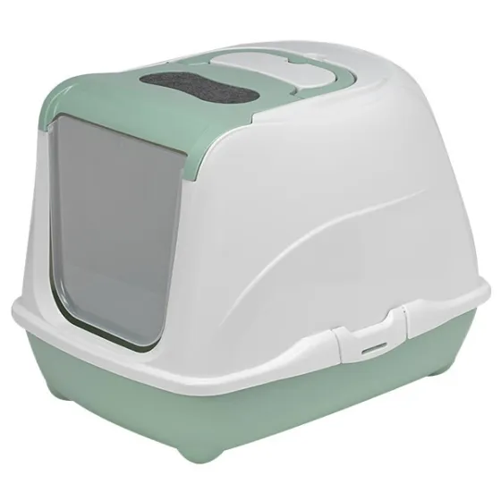 Закритий туалет для котів Moderna Flip Cat Jumbo з фільтром світло-зелений 58x45x42 см