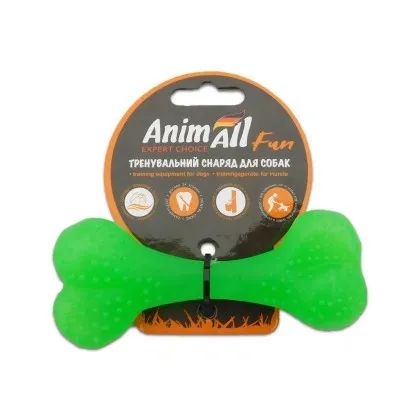 Игрушка для собак AnimAll Fun Кость зелёная 15 см