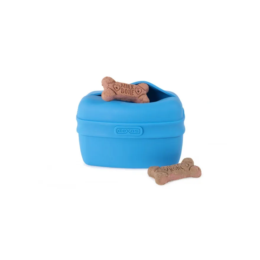Контейнер для лакомств DEXAS Pooch Pouch с клипсой для пояса, голубой