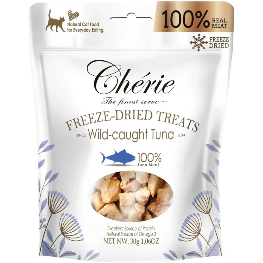Лакомства для кошек Cherie Freeze-Dried Treats, тунец дикого вылова (полосатый тунец), 30 г