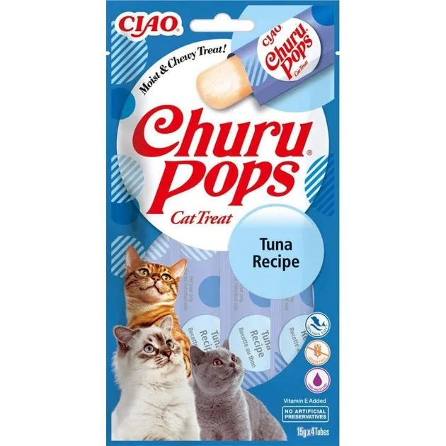 Лакомства для кошек Inaba Churu Pops Сливочное желе с тунцом 4*14 г