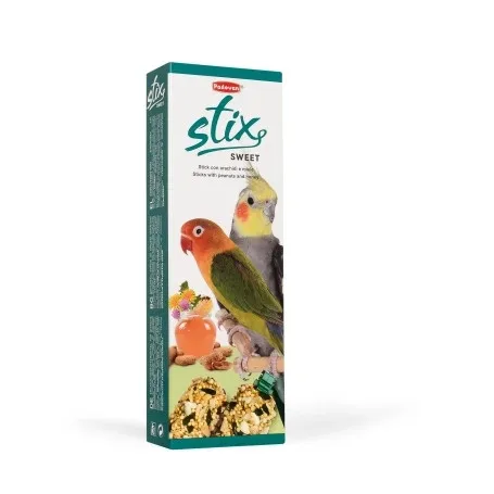 Ласощі для середніх папуг Padovan Stix Sweet Parrocchetti з арахісом та медом 2 шт 100 г