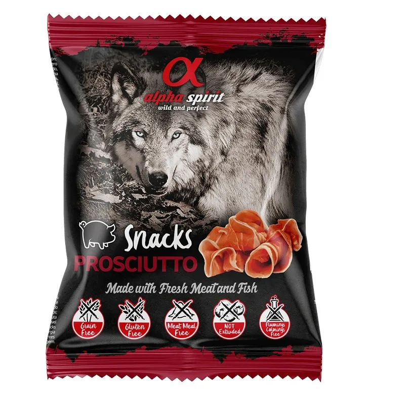 Ласощі для собак Alpha Spirit Dog Prosciutto Snacks з прошуто 50 г