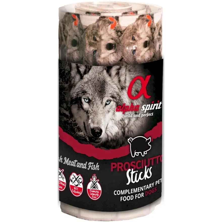 Ласощі для собак Alpha Spirit Dog Sticks Prosciutto палички з прошуто 16 шт, 160 г
