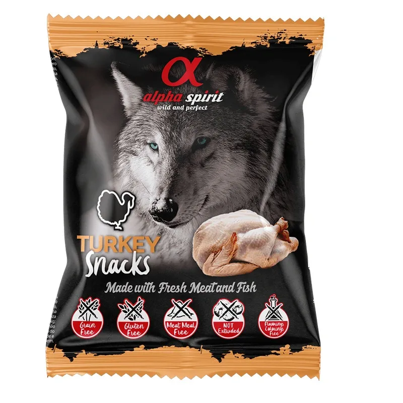 Ласощі для собак Alpha Spirit Dog Turkey Snacks з індичкою 50 г