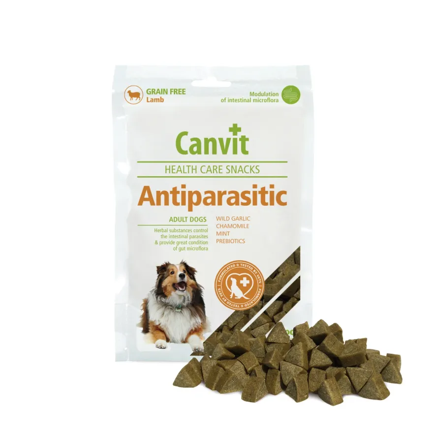 Ласощі для собак Canvit Antiparasitic для підтримки мікрофлори кишечнику, з ягням 200 г