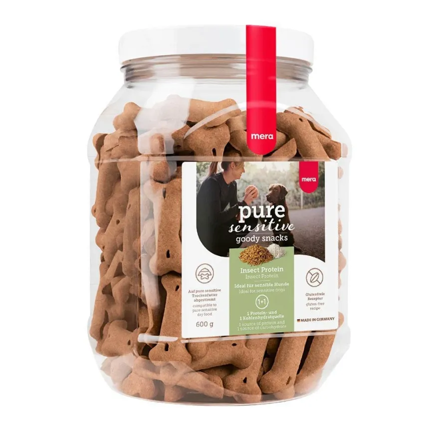 Ласощі для собак Mera Pure Sensitive Insect Protein Печиво з білком комах та рисом 600 г