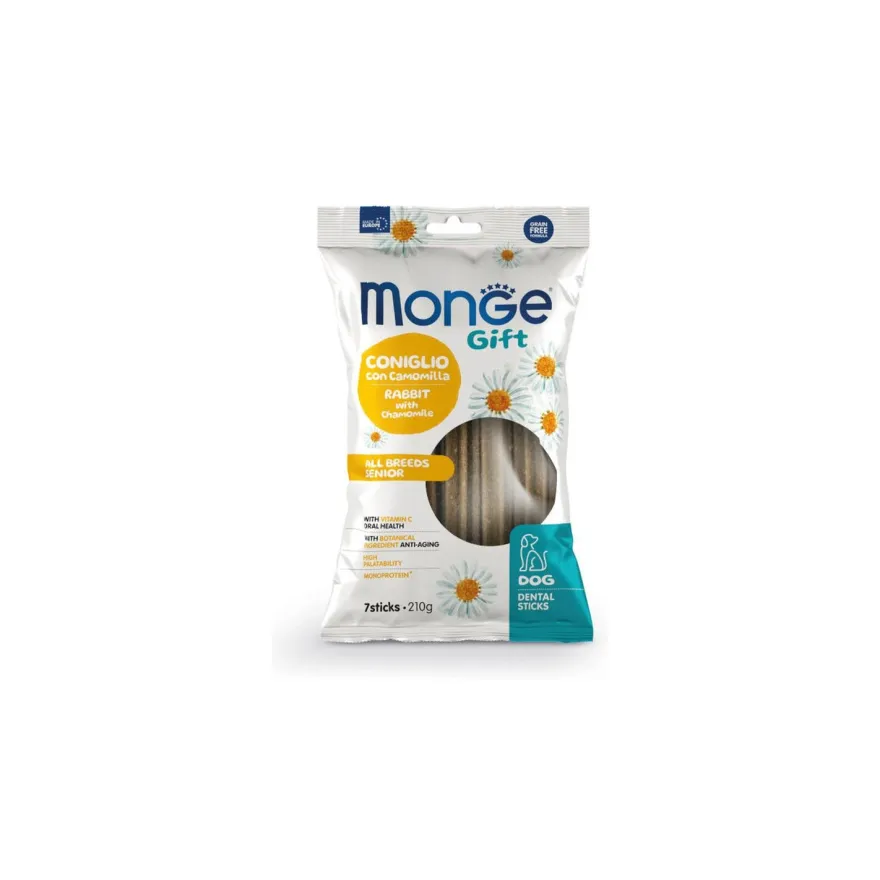Ласощі для собак похилого віку Monge Gift Dog All Breeds Senior з кроликом та ромашкою 7 шт (210 г)
