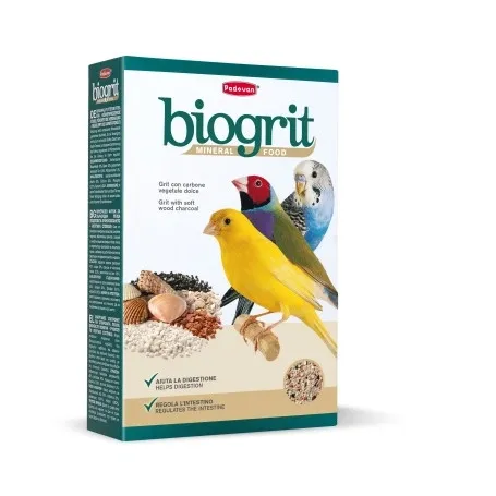 Мінеральна підкормка для птахів Padovan Biogrit з подрібнених раковин молюсків та деревного вугілля 700 г