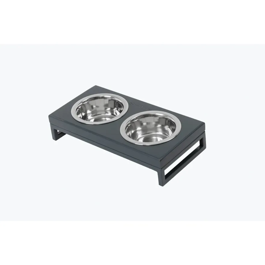 Миски на подставке Harley&Cho Lunch Bar Gray Wood + Gray S