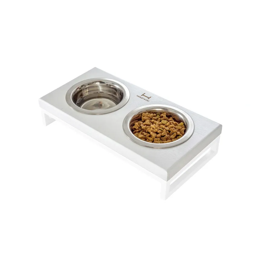 Миски на подставке Harley&Cho Lunch Bar White Wood + White S