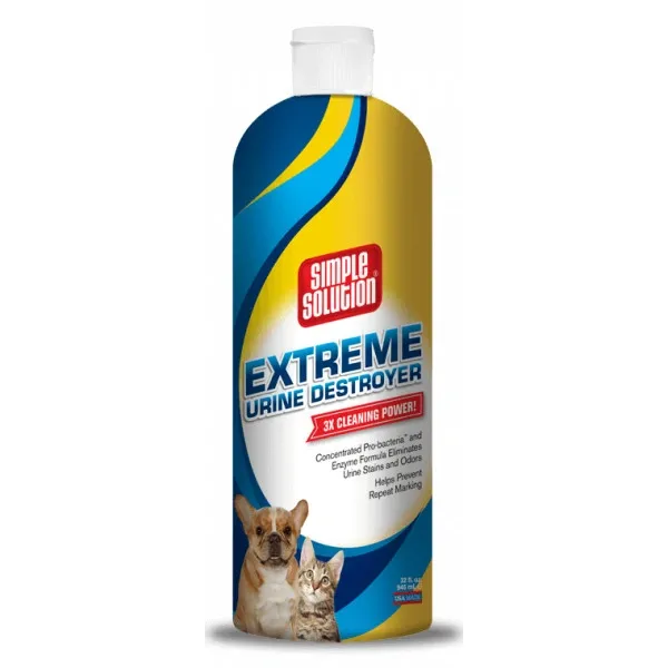 Надпотужний засіб Simple Solution Extreme Urine Destroyer для нейтралізації запахів та видалення плям сечі тварин 945мл