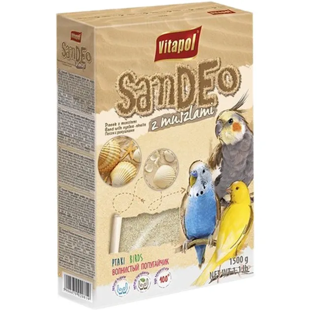 Наповнювач (пісок) для птахів Vitapol Sand з мушлями 1,5 кг