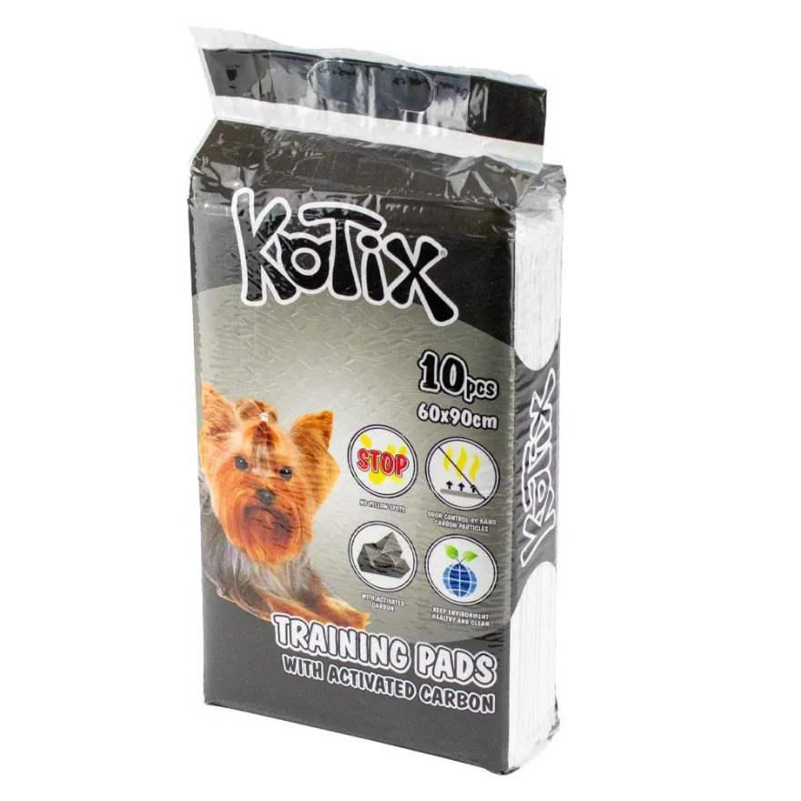 Пелёнки Kotix Premium антибактериальные с активированным углем для щенков и взрослых собак 60*90 см, 10 шт