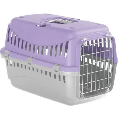 Переноска для кошек и собак Bergamo GIPSY 1 с металлической дверцей сиреневая 46x31x32 см