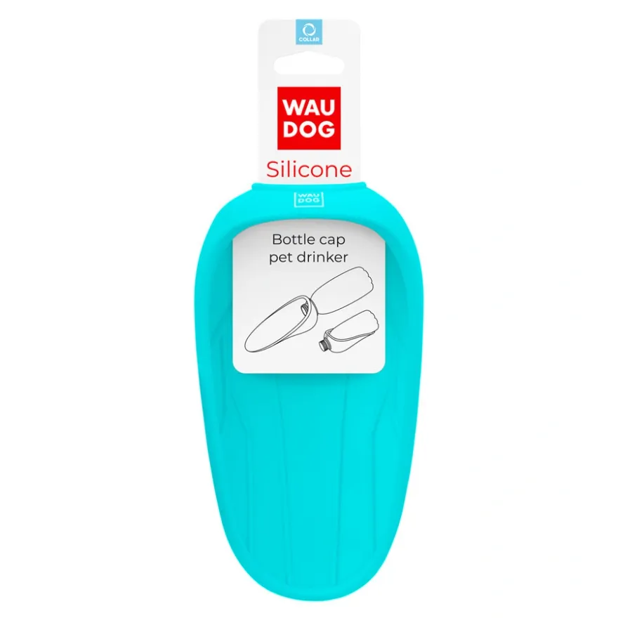 Поїлка-насадка на пляшку WAUDOG Silicone блакитна 165х90 мм