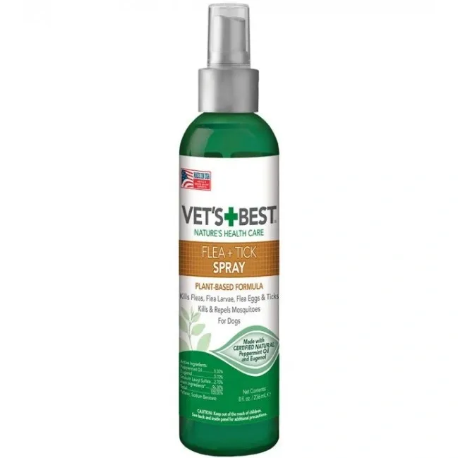 Спрей для собак VET`S BEST Natural Flea & Tick Spray від бліх, кліщів та москітів 236 мл
