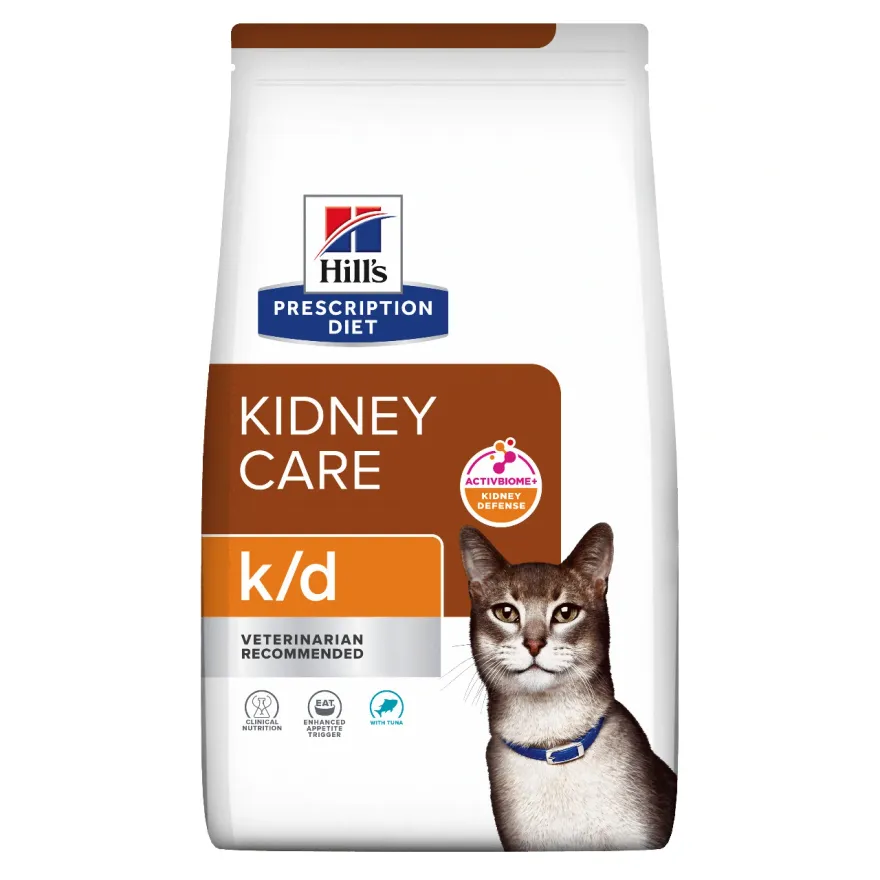 Сухой диетический корм для взрослых кошек Hill’s Prescription Diet Kidney Defense K/D ActivBiome+ при почечной недостаточности, с тунцом, 400 г Сухой диетический корм для взрослых кошек Hill’s Prescription Diet Kidney Defense K/D ActivBiome+ при почечной недостаточности, с тунцом, 400 г