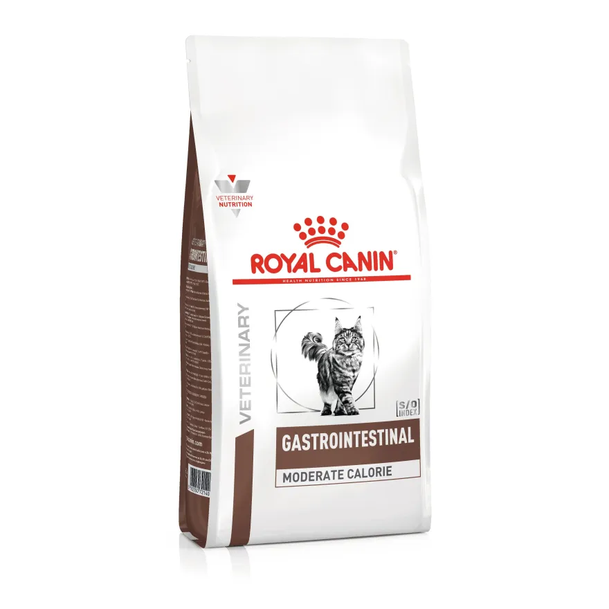 Сухой диетический корм для взрослых кошек Royal Canin Gastrointestinal Moderate Calorie при расстройствах пищеварения с пониженным содержанием калорий 2 кг