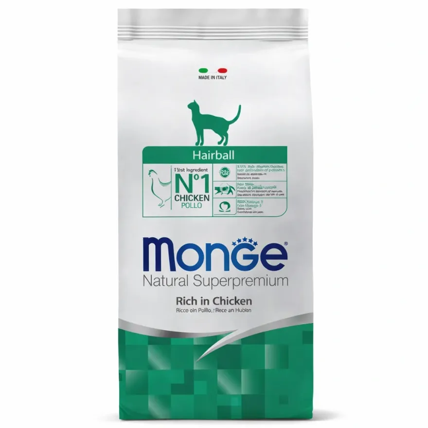 Сухий корм для дорослих котів Monge Cat Adult Hairball Chicken для виведення шерсті, з куркою 400 г