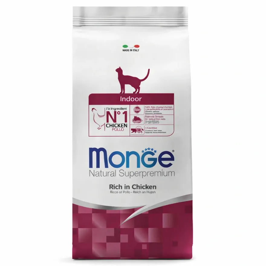 Сухий корм для дорослих котів Monge Cat Adult Indoor Chicken що живуть у приміщенні, з куркою   400 г