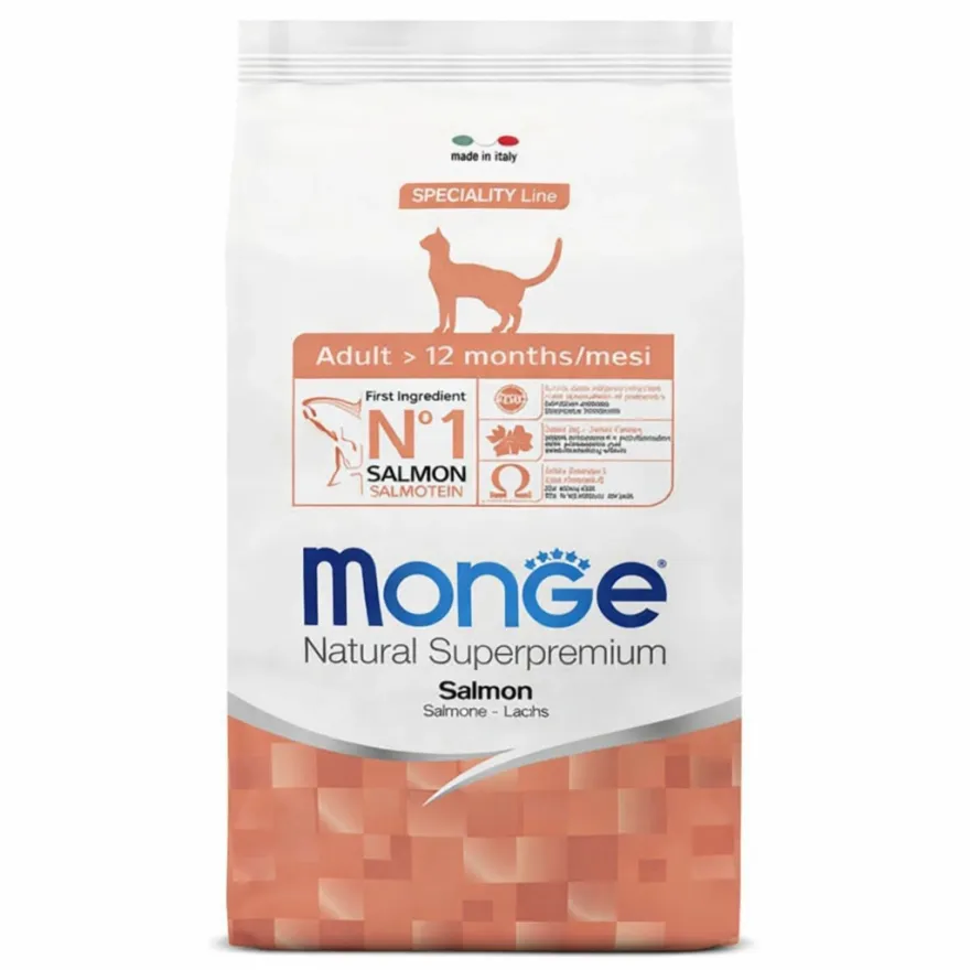 Сухий корм для дорослих котів Monge Cat Adult Salmon з лососем 400 г