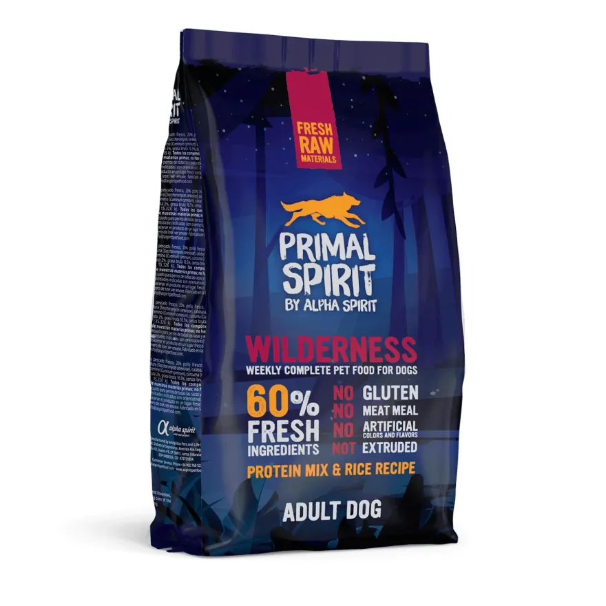 Сухий корм для дорослих собак усіх порід Primal Spirit 60% Wilderness з свининою, куркою та рибою 1 кг
