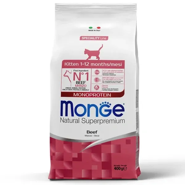 Сухий корм для кошенят Monge Kitten Monoprotein Beef з яловичиною 400 г