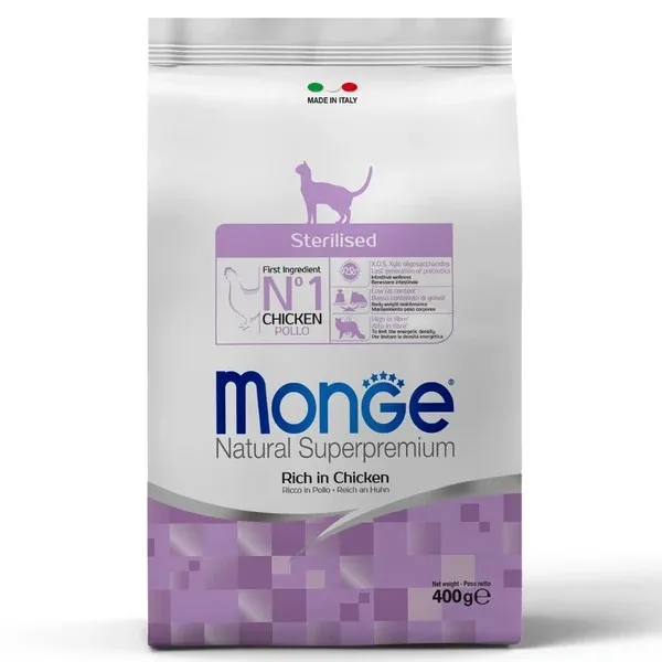 Сухий корм для стерилізованих котів Monge Cat Adult Sterilised Chicken з куркою 400 г
