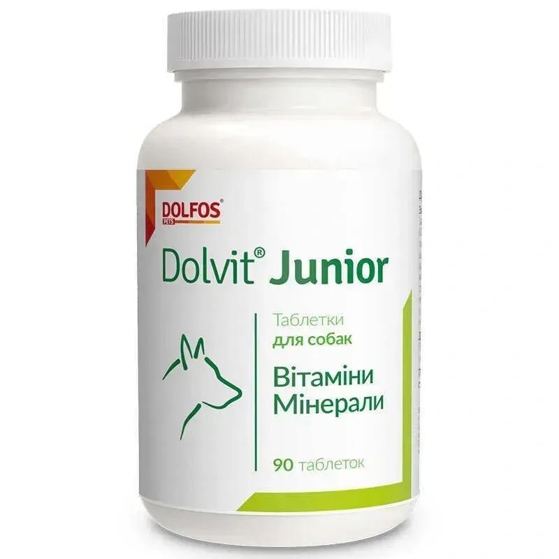 Витаминно-минеральный комплекс Dolfos Dolvit Junior Витамины и минералы для щенков 90 табл. (140 г)