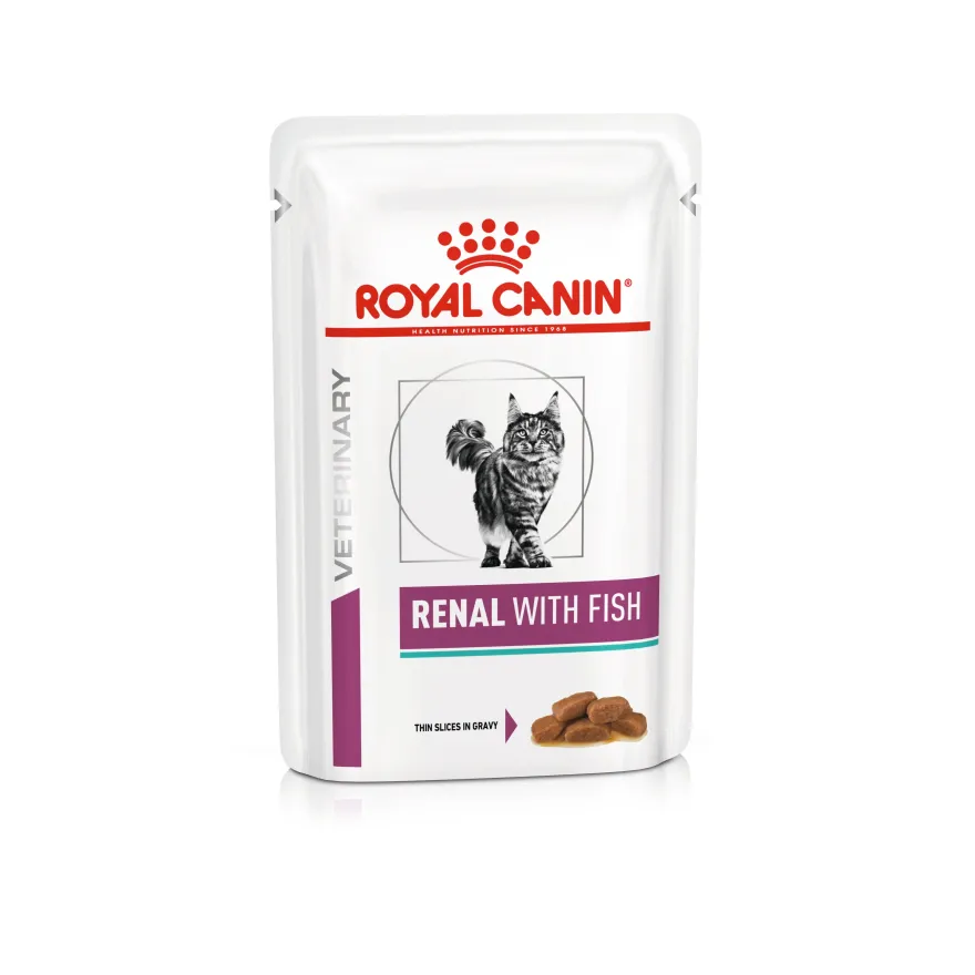 Влажный диетический корм Royal Canin Renal для взрослых кошек с почечной недостаточностью, с рыбой в соусе, 85 г