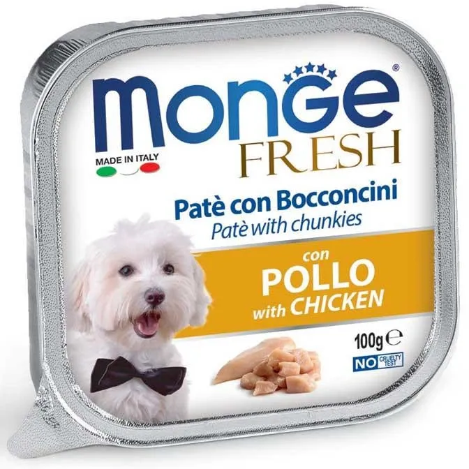 Влажный корм для взрослых собак Monge Fresh Dog Adult Chicken с курицей 100 г