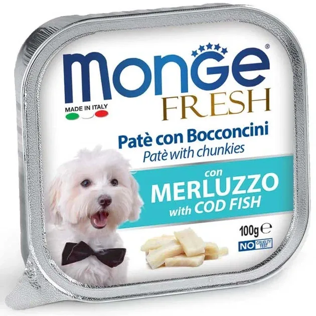 Влажный корм для взрослых собак Monge Fresh Dog Adult Cod с треской 100 г