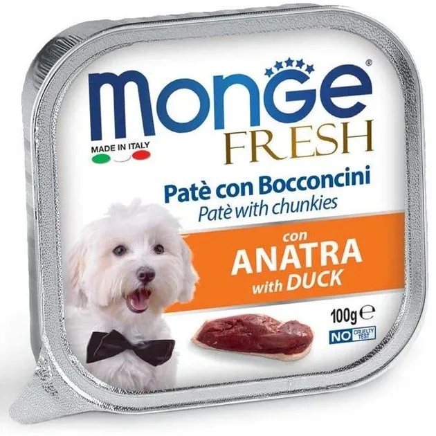 Влажный корм для взрослых собак Monge Fresh Dog Adult Duck с уткой 100 г